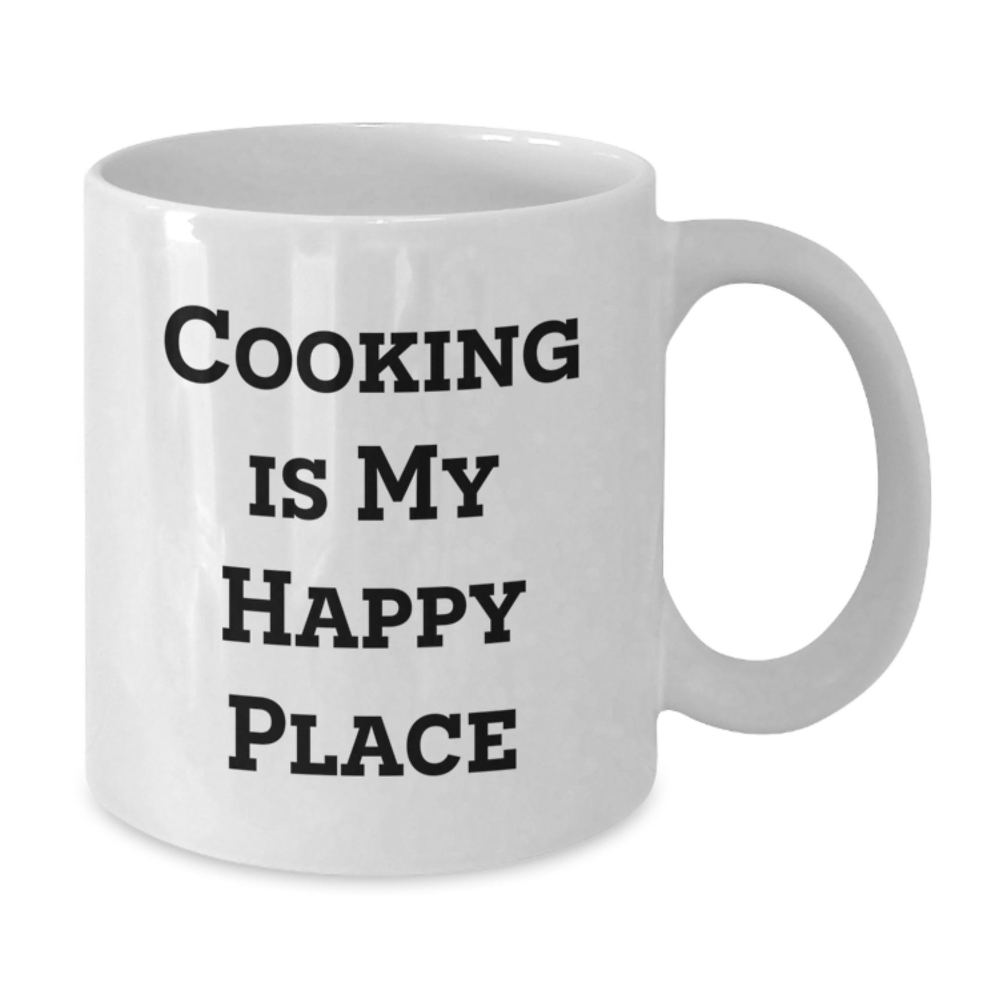 Funny Cooking Gifts for Men, Women, or Friends - White Coffee Mug with 'Cooking Is My Happy Place' Quote - Additional
