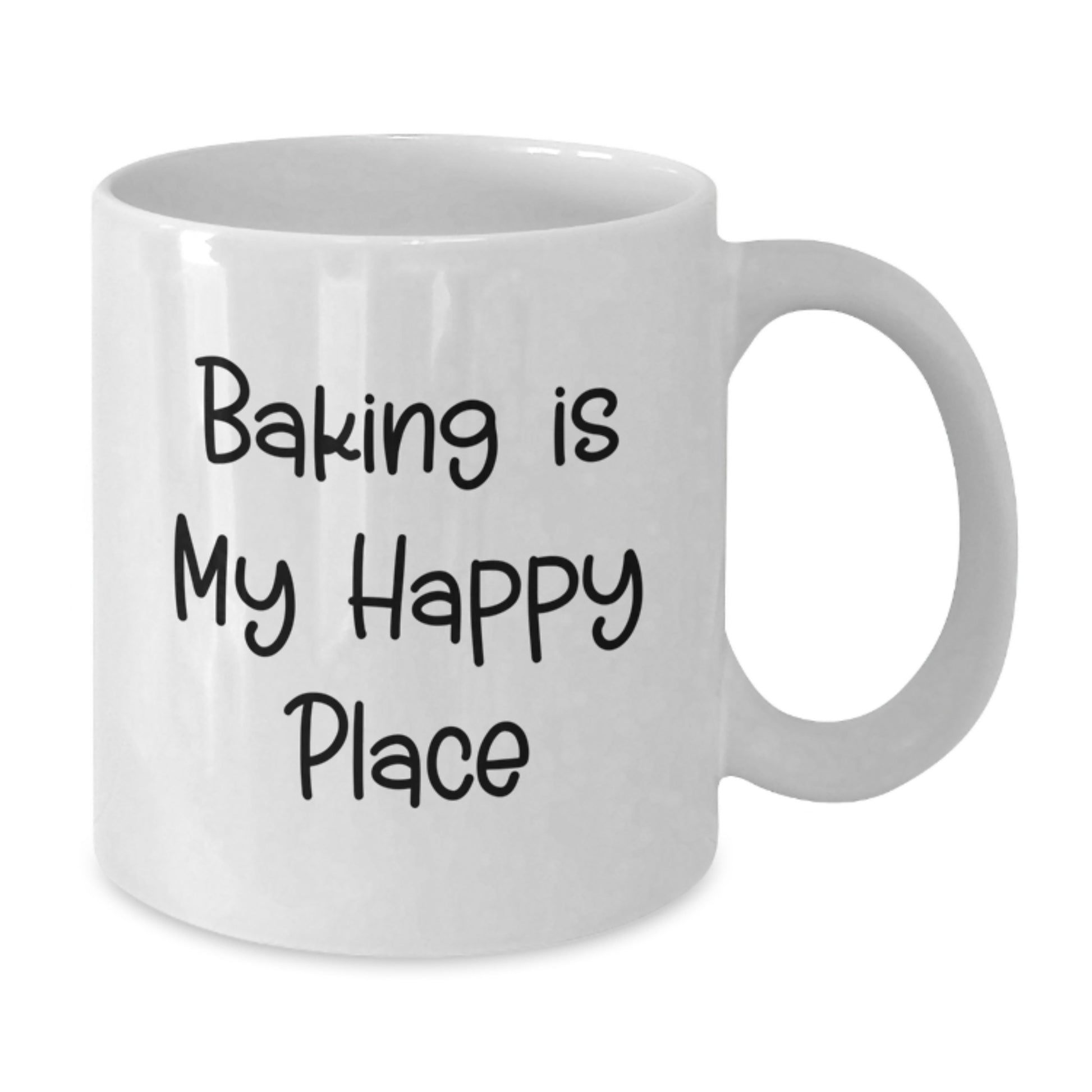 Baking Gifts for Men, Funny White Coffee Mug, Gifts from Dad, 'Baking Is My Happy Place' Quote - Additional