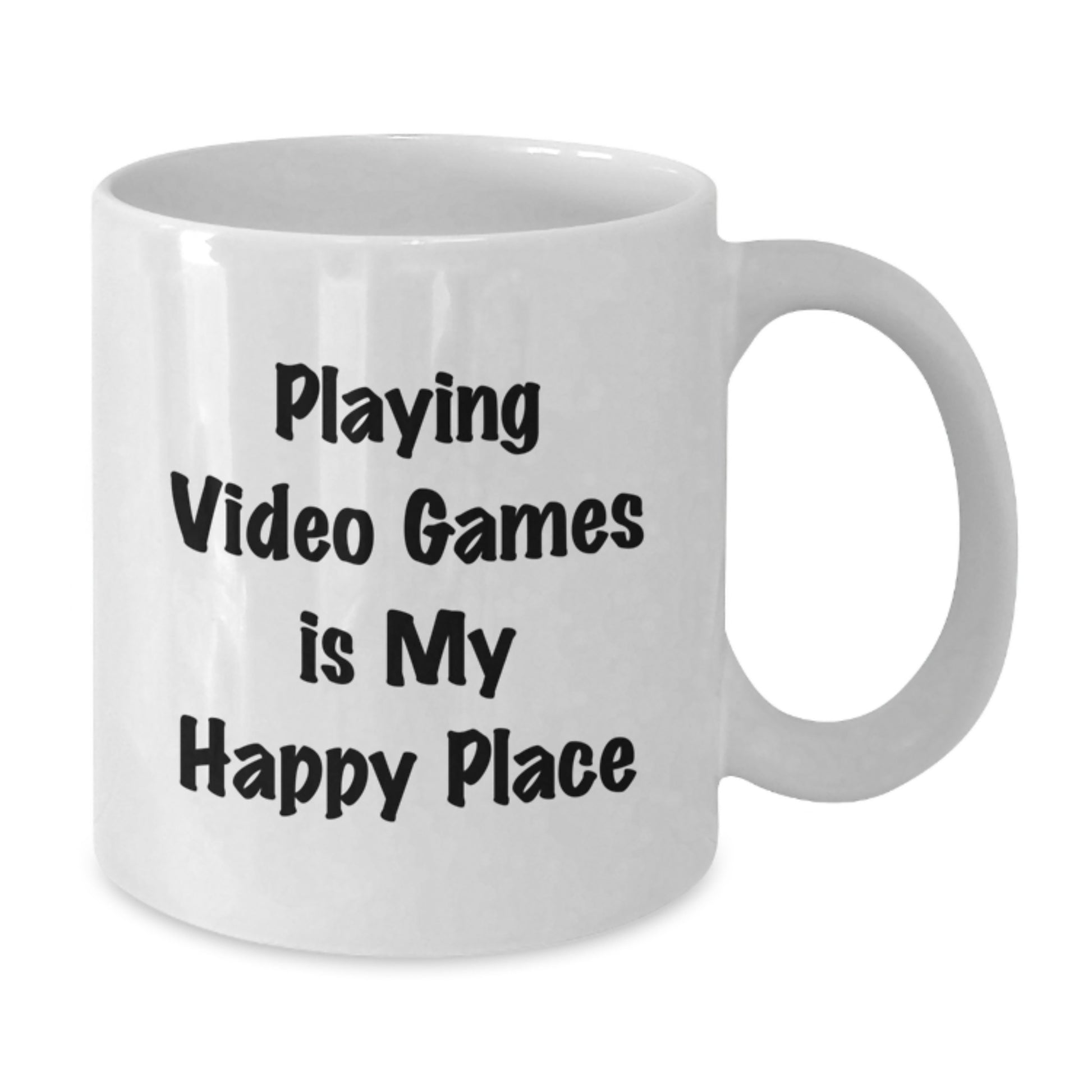 Graduation Unique Gifts for Playing Video Games Enthusiasts, Funny White Coffee Mug with 'Playing Video Games Is My Happy Place' Quote, Gifts from Family or Friends - Additional