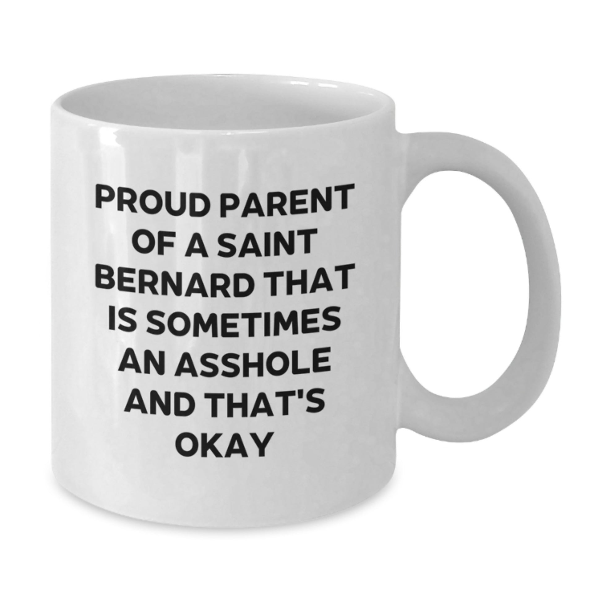 Funny Saint Bernard Dog Gifts for Men - White Coffee Mug, Proud Parent Mug, Father's Day Unique Gifts from Friends for Family - Additional