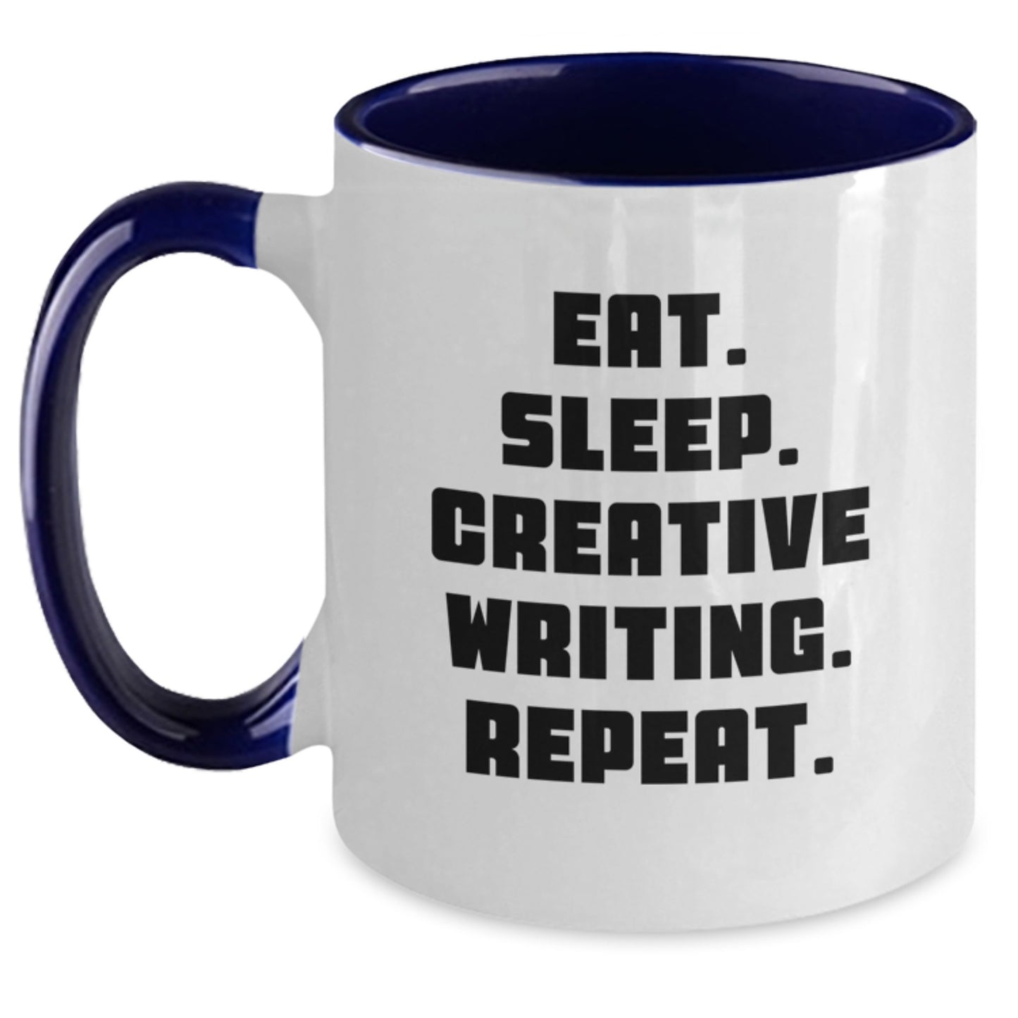 Funny Creative Writing Gifts for Valentine's - Two Tone Coffee Mugs with Eat. Sleep. Repeat. Quote - Main