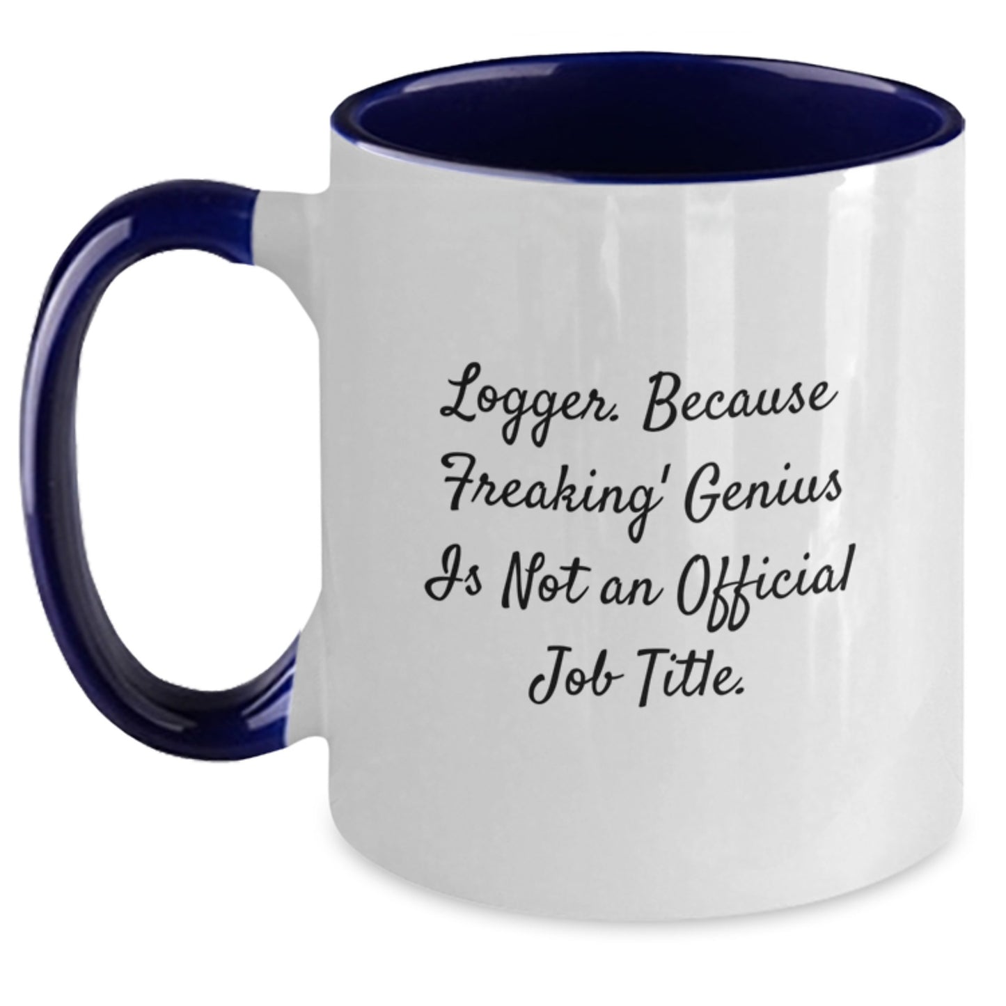 Birthday Gift for Her Logger Two Tone Coffee Mug Present Black White - Main