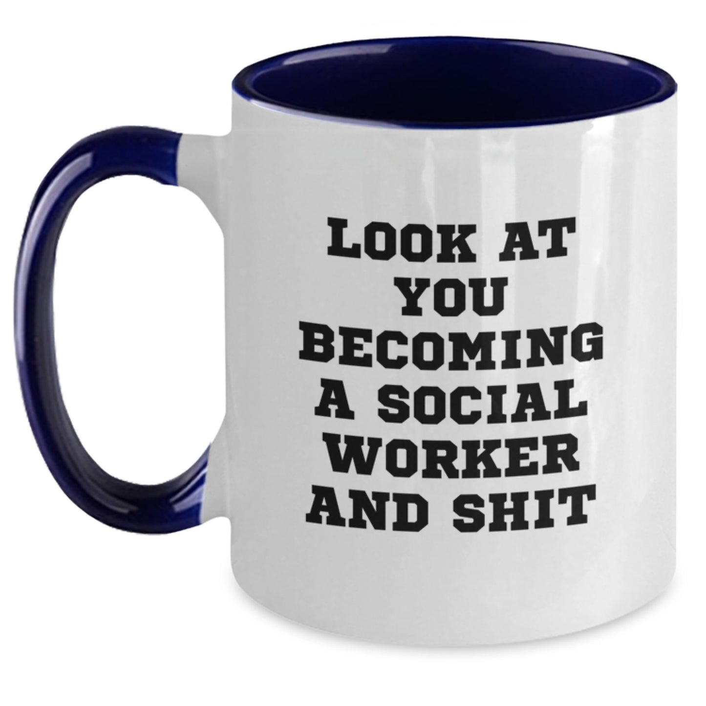 Funny Social Worker Gifts from Men - Unique Two Tone Coffee Mug for Social Worker - Mother's Day Unique Gifts for Mom - Main