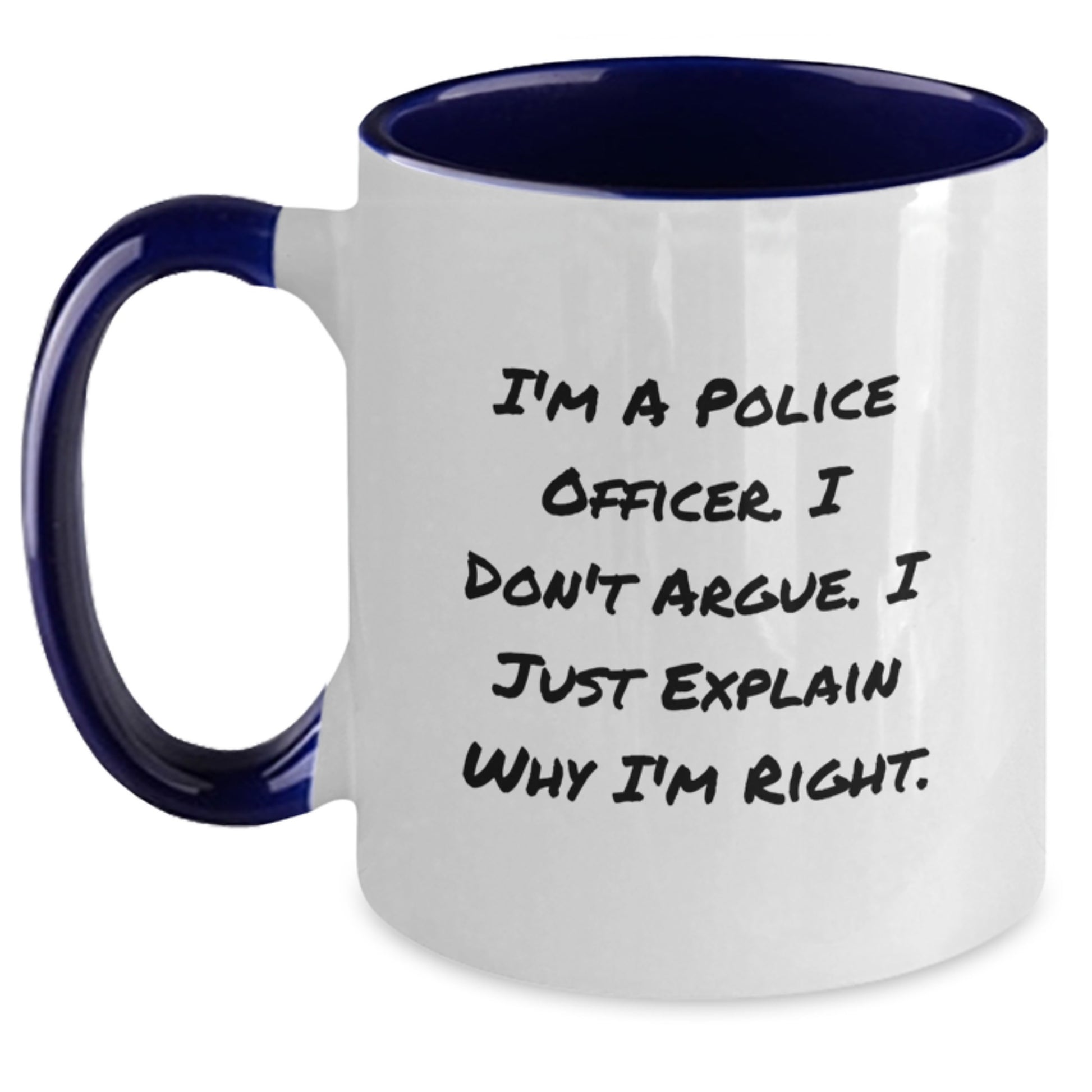 Police Officer Keepsake Mug for Him Birthday Gift Black & White Ceramic - Main