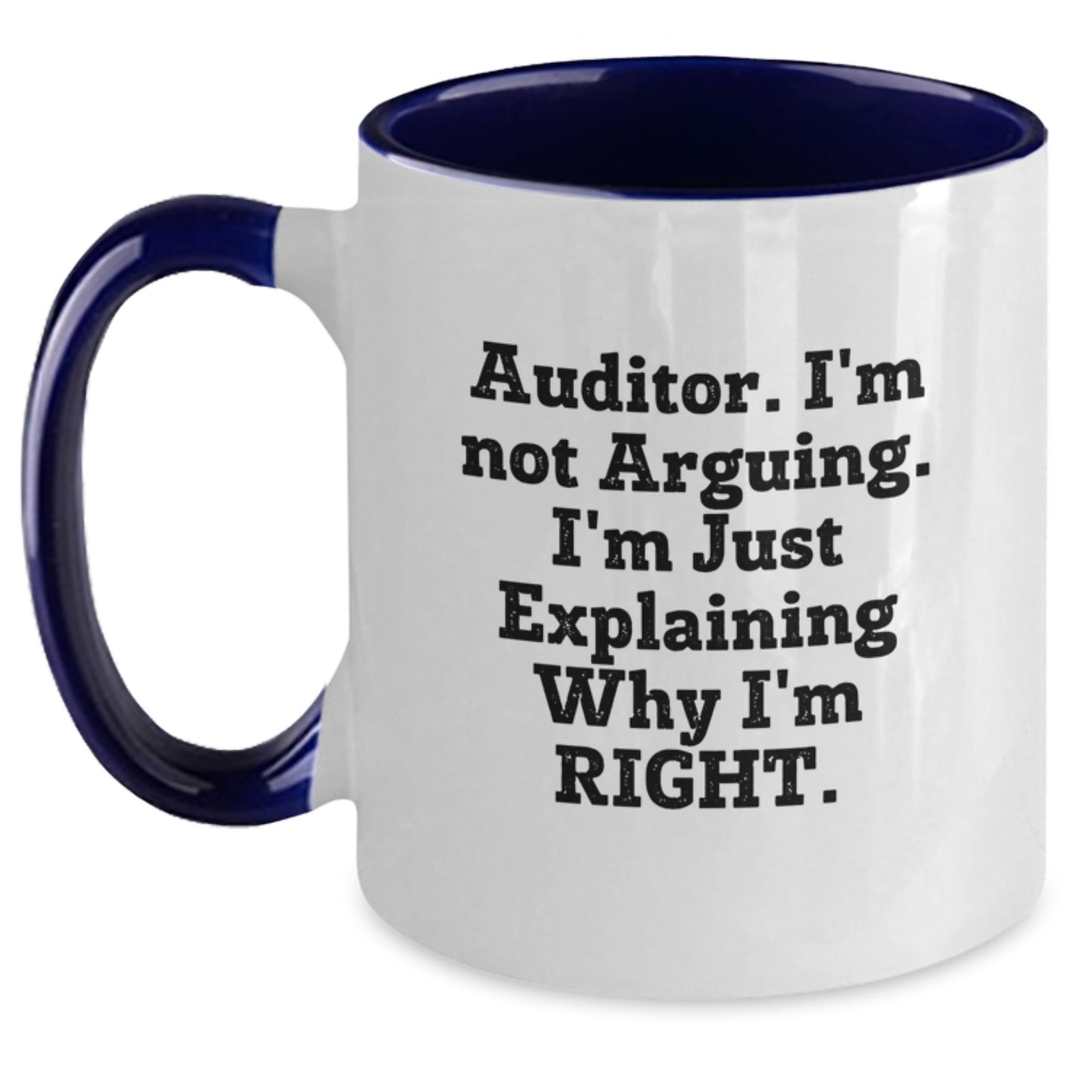 Birthday Gift for Her Auditor Two Tone Coffee Mug Present in Black White - Main