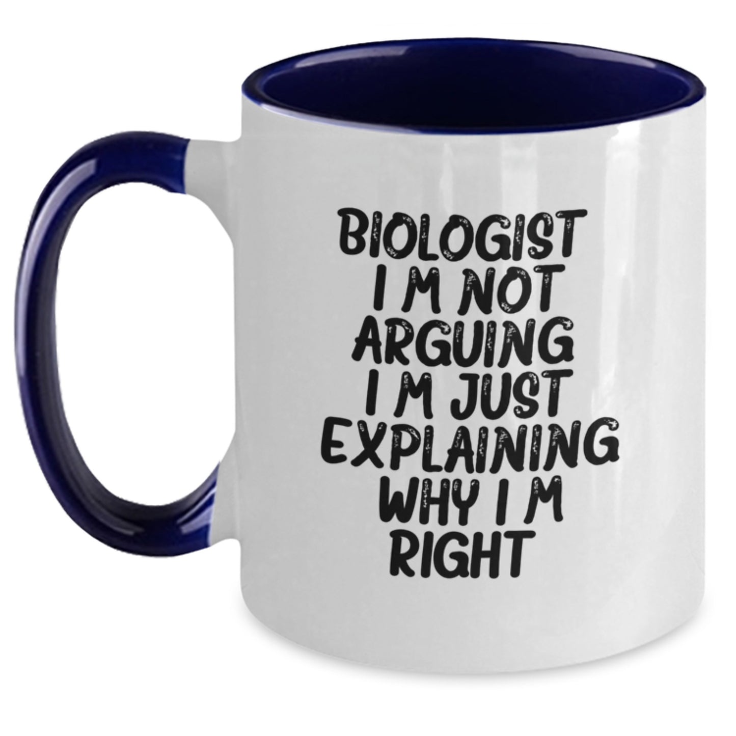 Witty Biologist Two Tone Mug – Birthday Gift for Friends in Black & - Main