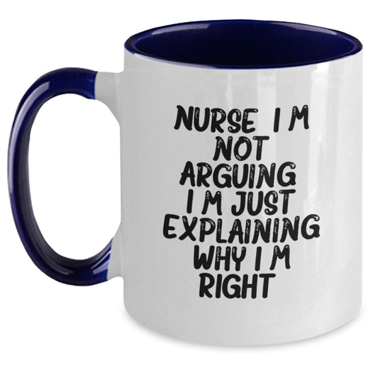 Funny Nurse Gifts from Friends, Unique Birthday Unique Gifts for Nurse, Two Tone Coffee Mug with Inspirational Quote - Main