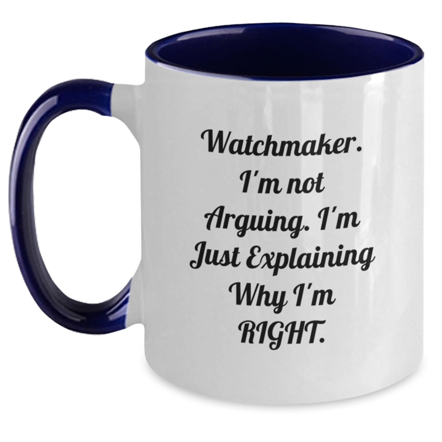 Watchmaker Coffee Lover Gifts from Friends, Funny Watchmaker Valentine's Unique Mugs for Men, Black and White Two Tone Coffee Mug - Main