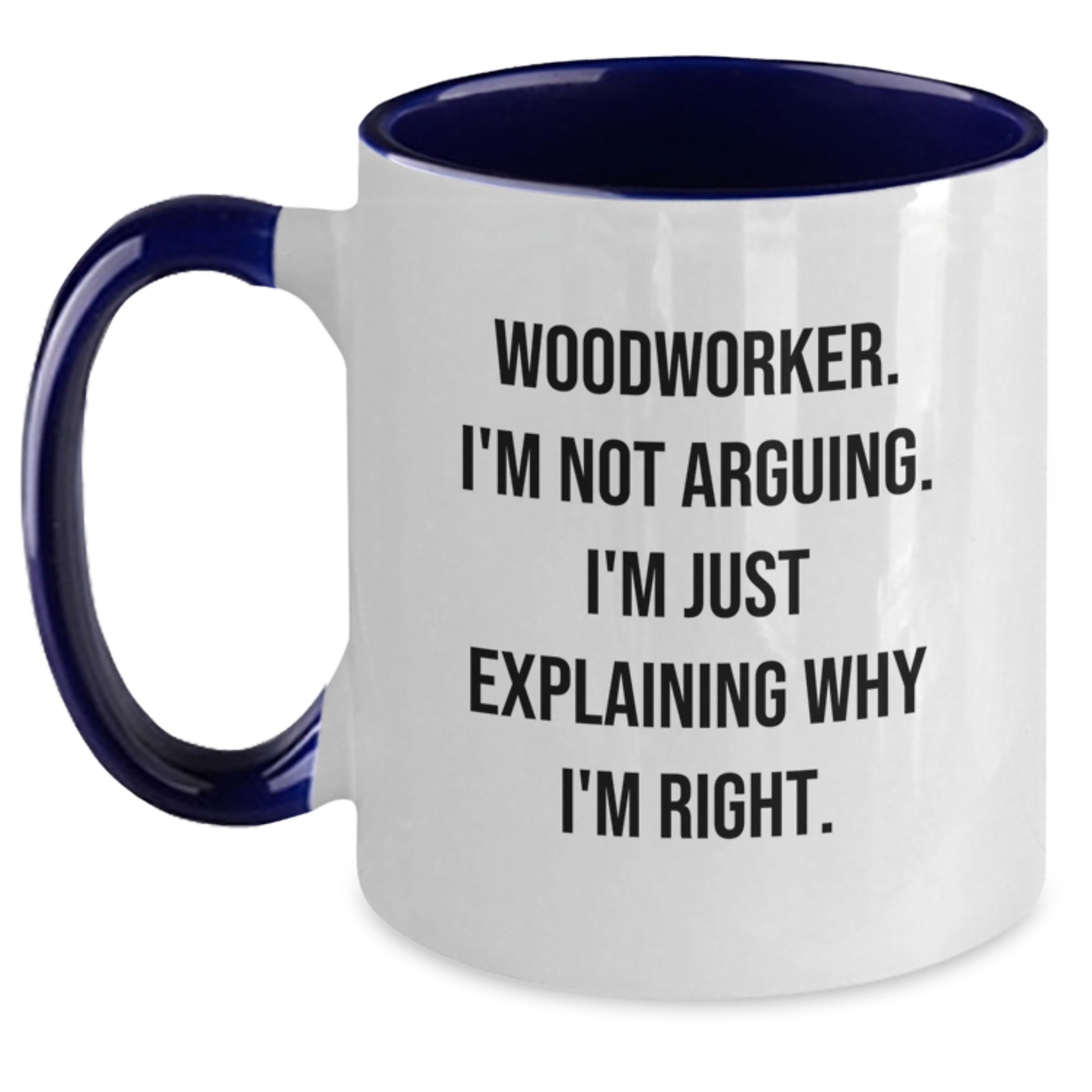 Woodworker Keepsake Mug for Him Birthday Gift Black & White Ceramic - Main
