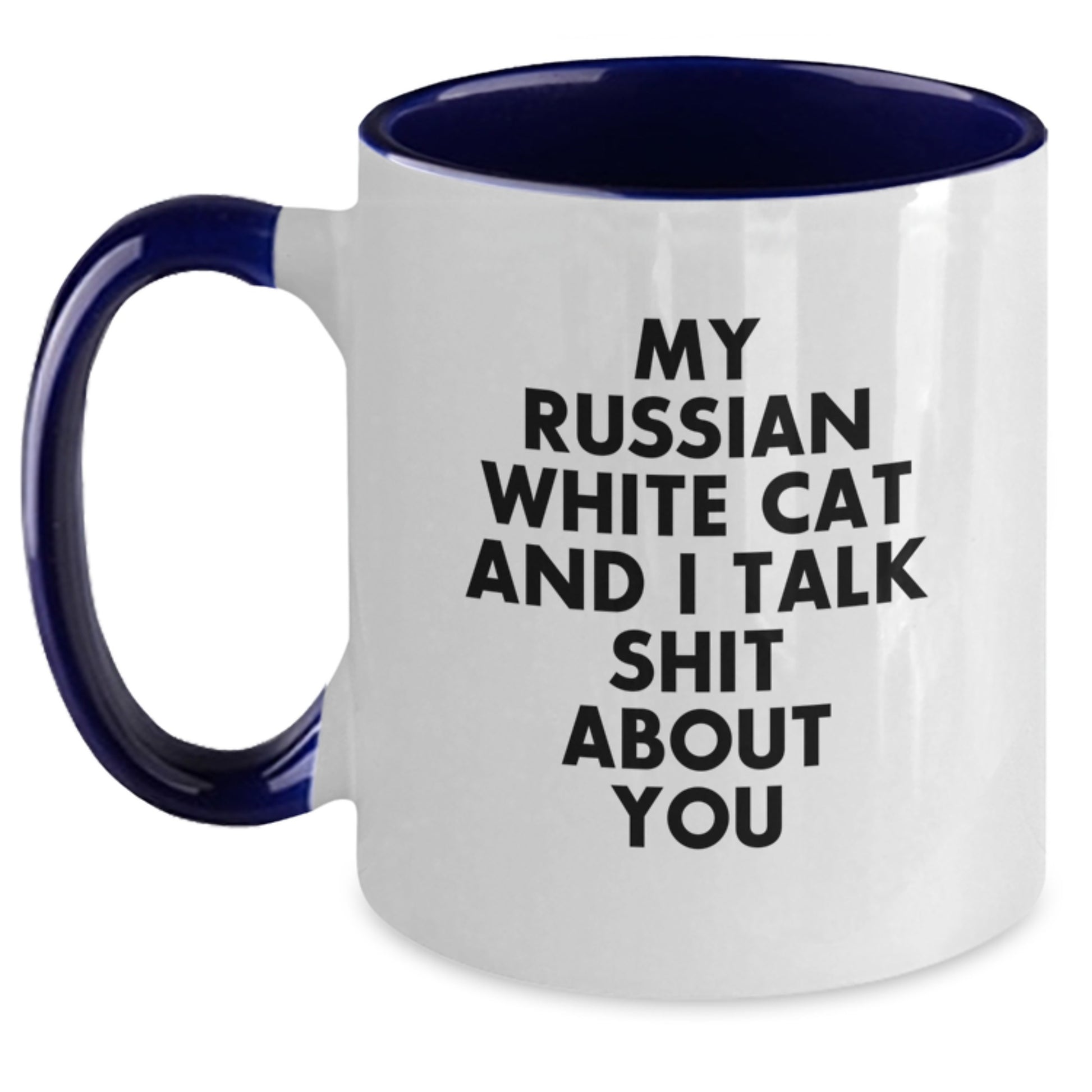 Russian White Cat Keepsake Mug for Him Birthday Gift - Main