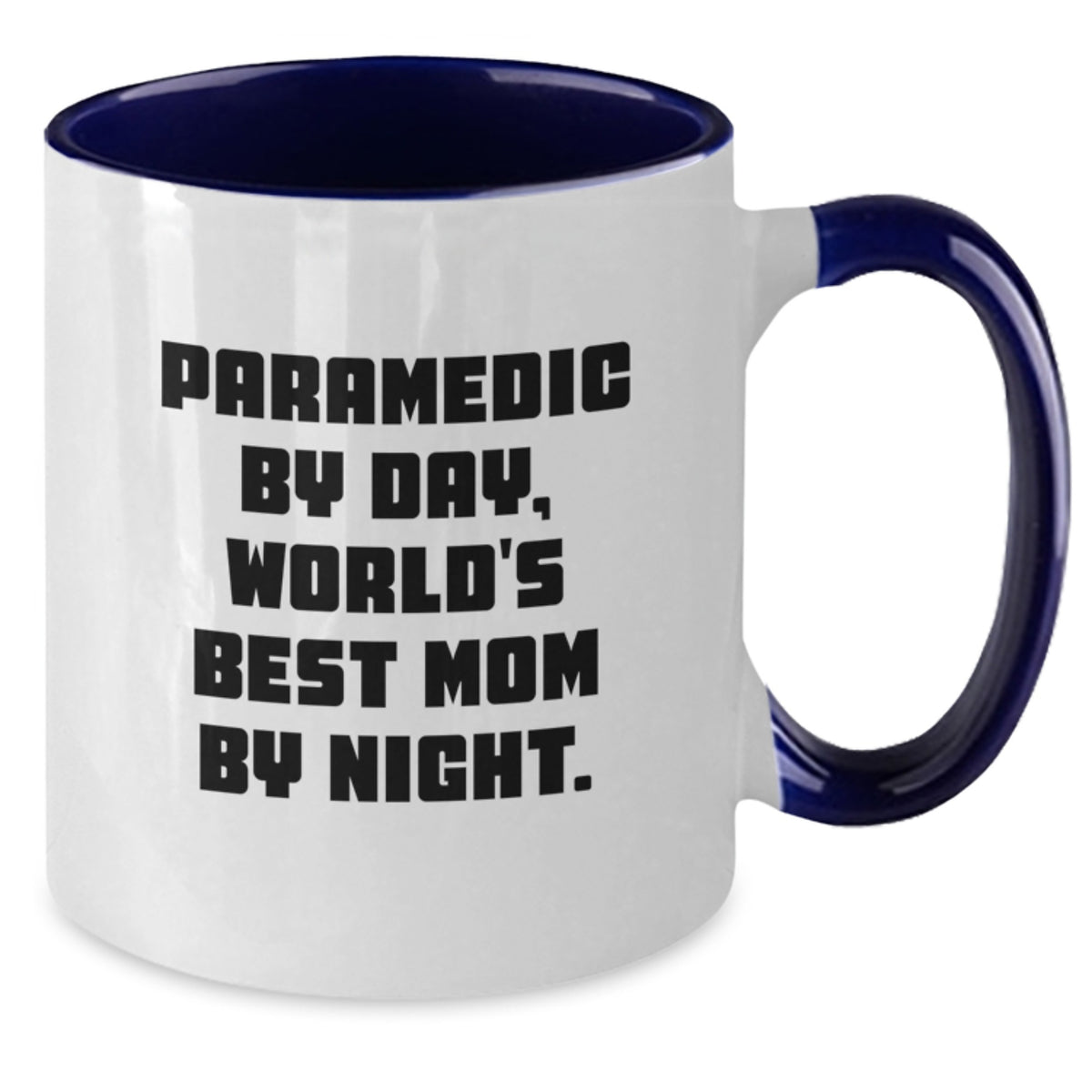 Funny Rescue Worker Gifts, Birthday Unique Gifts for Rescue Worker, Rescue Worker By Day, World's Best Mom By Night - Two Tone Coffee Mug - Additional
