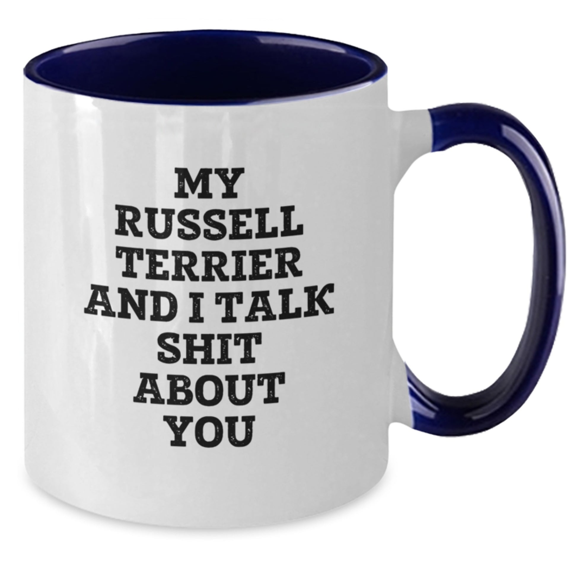 Funny Russell Terrier Dog Gifts for Him - Two Tone Coffee Mug - Gifts from Men for Friends, Coworkers, and Family - Russell Terrier Dog Lover Graduation Unique Gifts - Additional