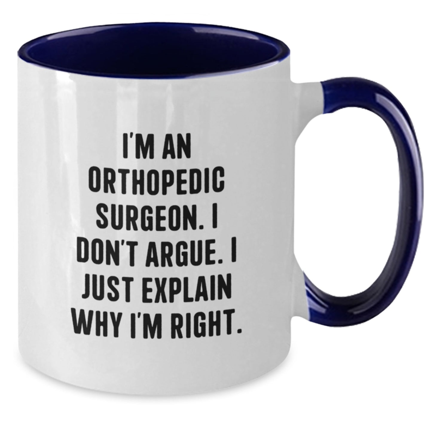 Orthopedic Surgeon Keepsake Two Tone Coffee Mug for Him Birthday Gift - Additional