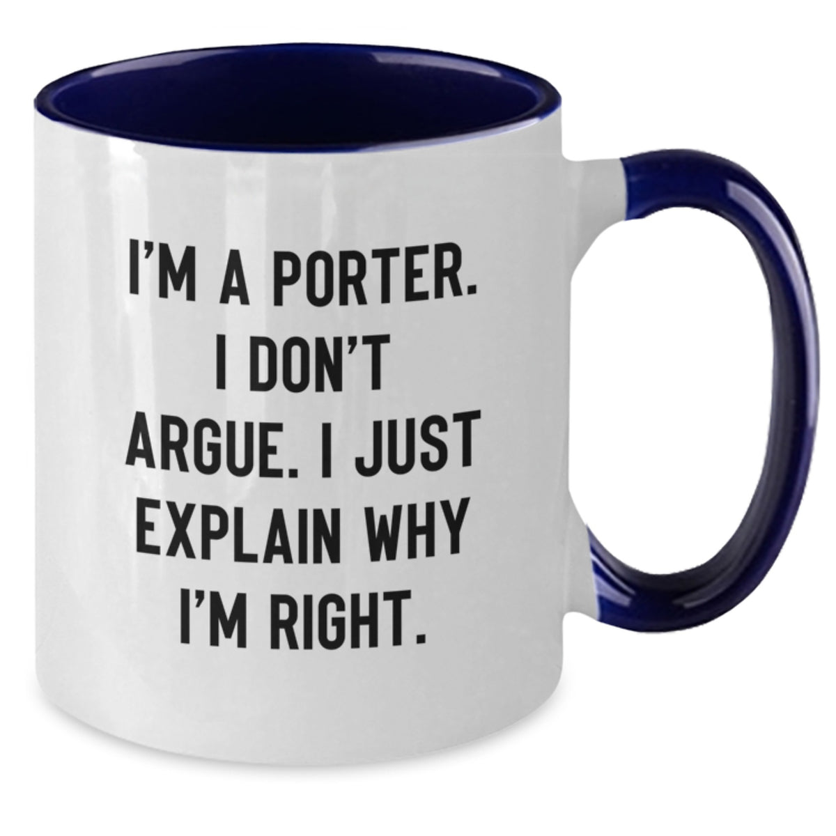 Gifts from Porter Lovers, Funny Porter Two Tone Coffee Mug for Porter on Valentine's, Unique Gifts for Porter - Additional