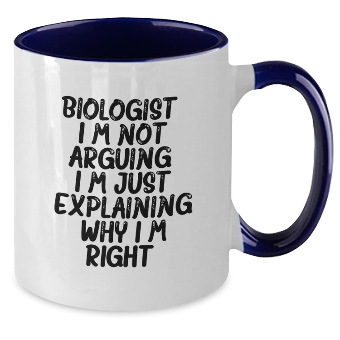 Witty Biologist Two Tone Mug – Birthday Gift for Friends in Black & - Additional