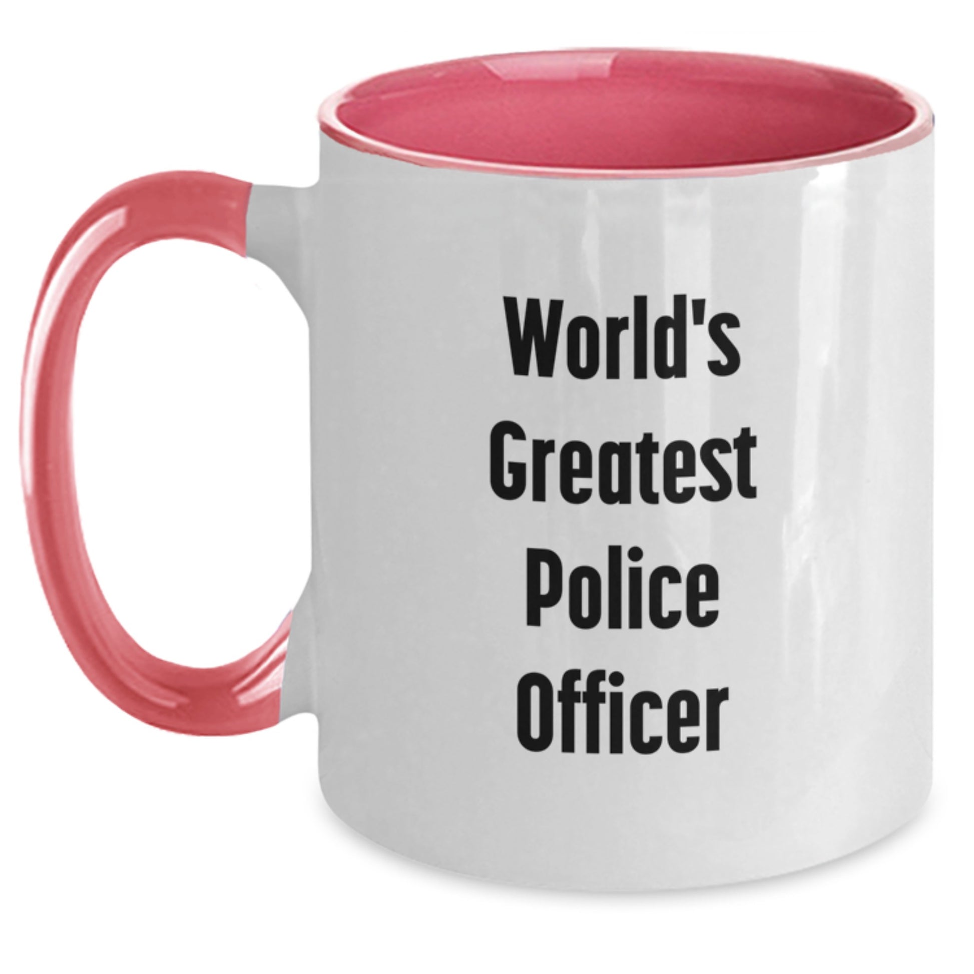 Funny Police Officer Gifts for Mom - World's Greatest Title Mug for Women, Unique Two Tone Coffee Mug for Police Officer's Day, Ideal Gift Idea for Mother's Day - Main