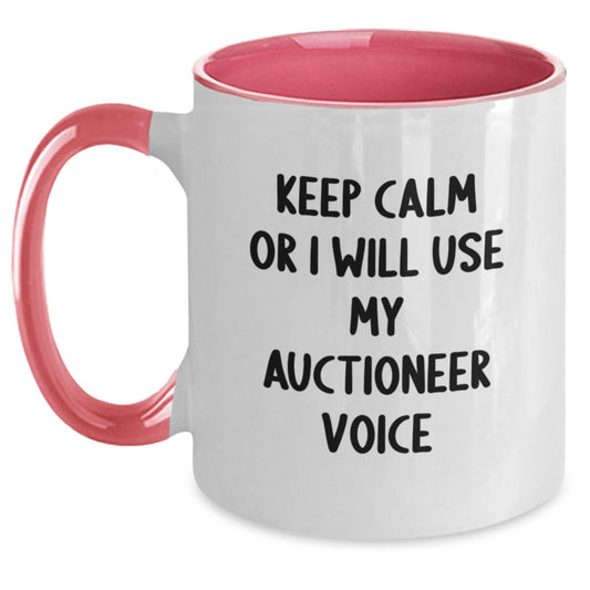 Funny Auctioneer Gifts from Friends - Inspirational Two Tone Coffee Mug for Auctioneer Graduation Unique Gifts - Main