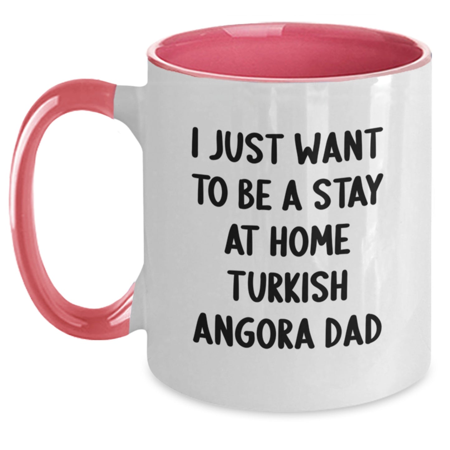 Funny Turkish Angora Cat Lover Gifts from Dad to Men for Valentine's Unique Two Tone Coffee Mugs, Turkish Angora Cat Dad Quote, Valentine's Gifts for Husband, Wife, Friend - Main