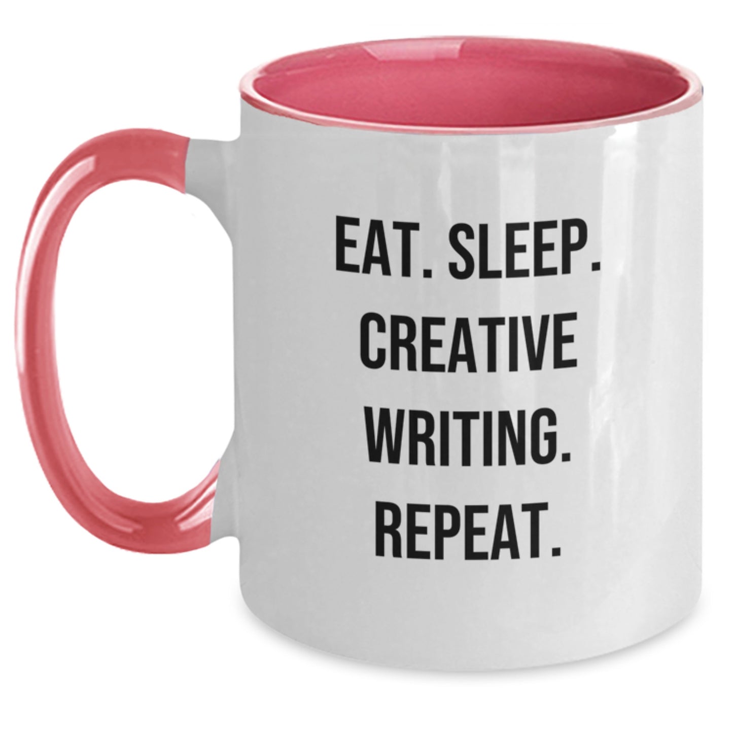 Creative Writing Inspiration Gifts from Men to Friends who Eat Sleep Write Repeat Two Tone Coffee Mugs for Valentine's - Main