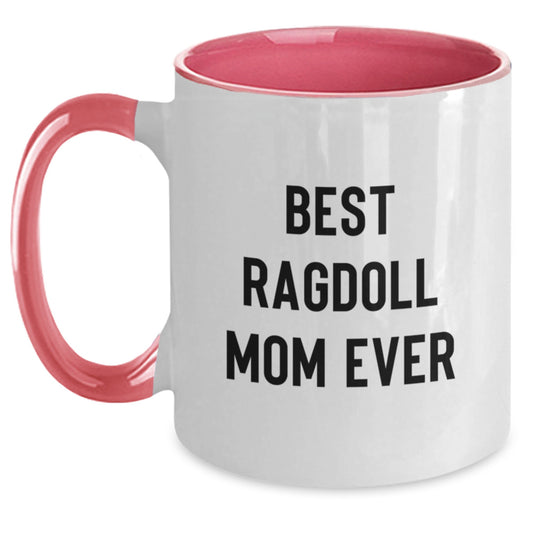 Funny Gift for Best Ragdoll Mom Ever, Two Tone Coffee Mug, Birthday Unique Gifts from Family, Friends, Coworkers, Loved Ones, 11oz, Ceramic - Main