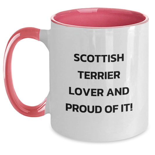 Scottish Terrier Dog Lover Funny Mugs Gifts for Men from Friends on Valentine's - Two Tone Coffee Mug - Main