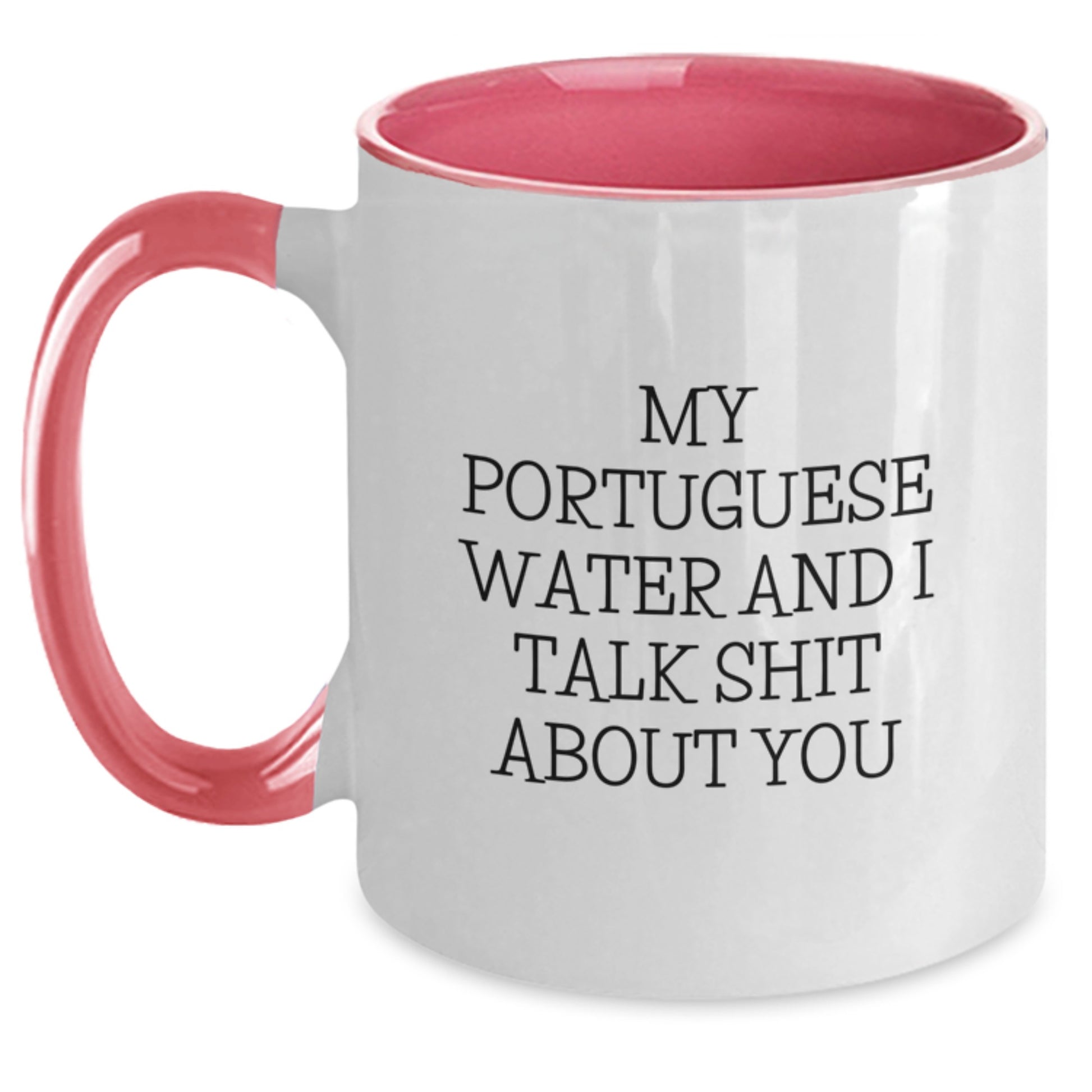 Funny Portuguese Water Dog Gifts for Women, Men, Friends, and Family on Mother's Day - My Portuguese Water And I Talk Shit About You Two Tone Coffee Mug - Main