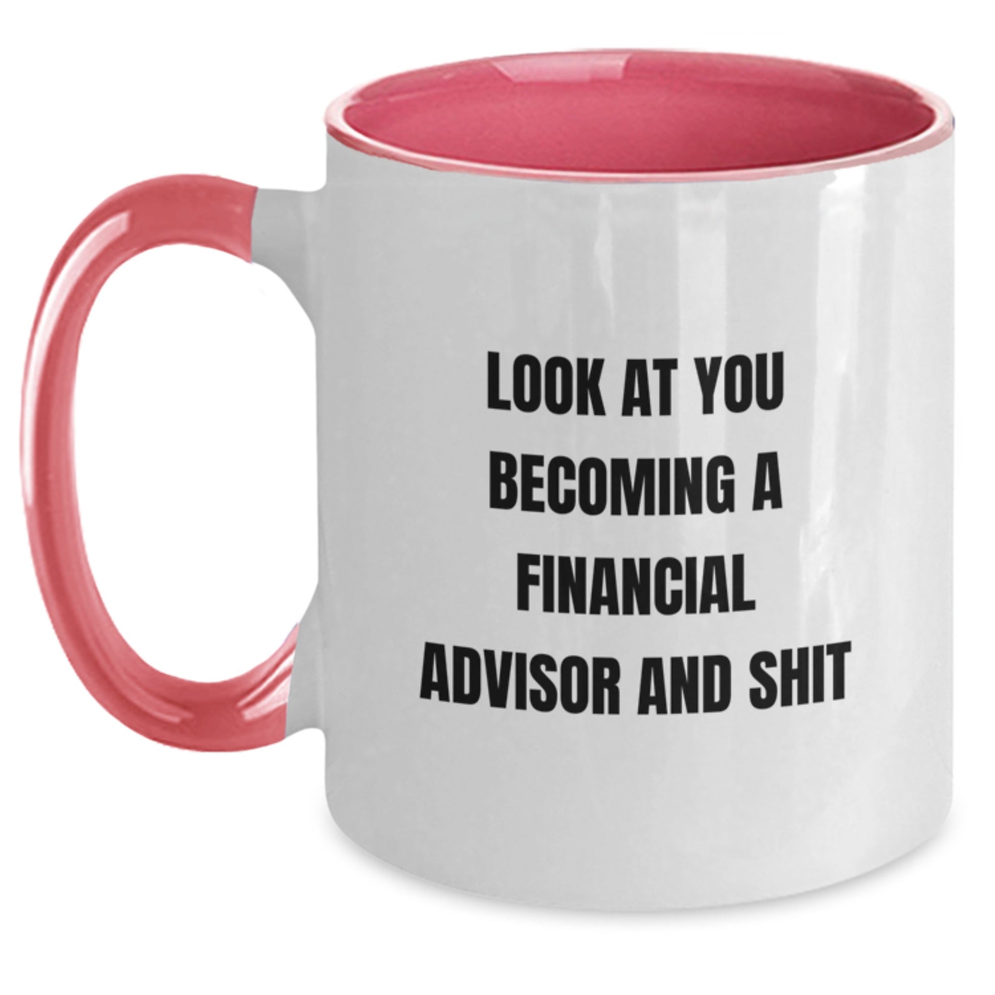 Funny Financial Advisor Gifts, Unique Two Tone Coffee Mugs for Graduation - 'Look At You Becoming A Financial Advisor And Shit' from Friends - Main