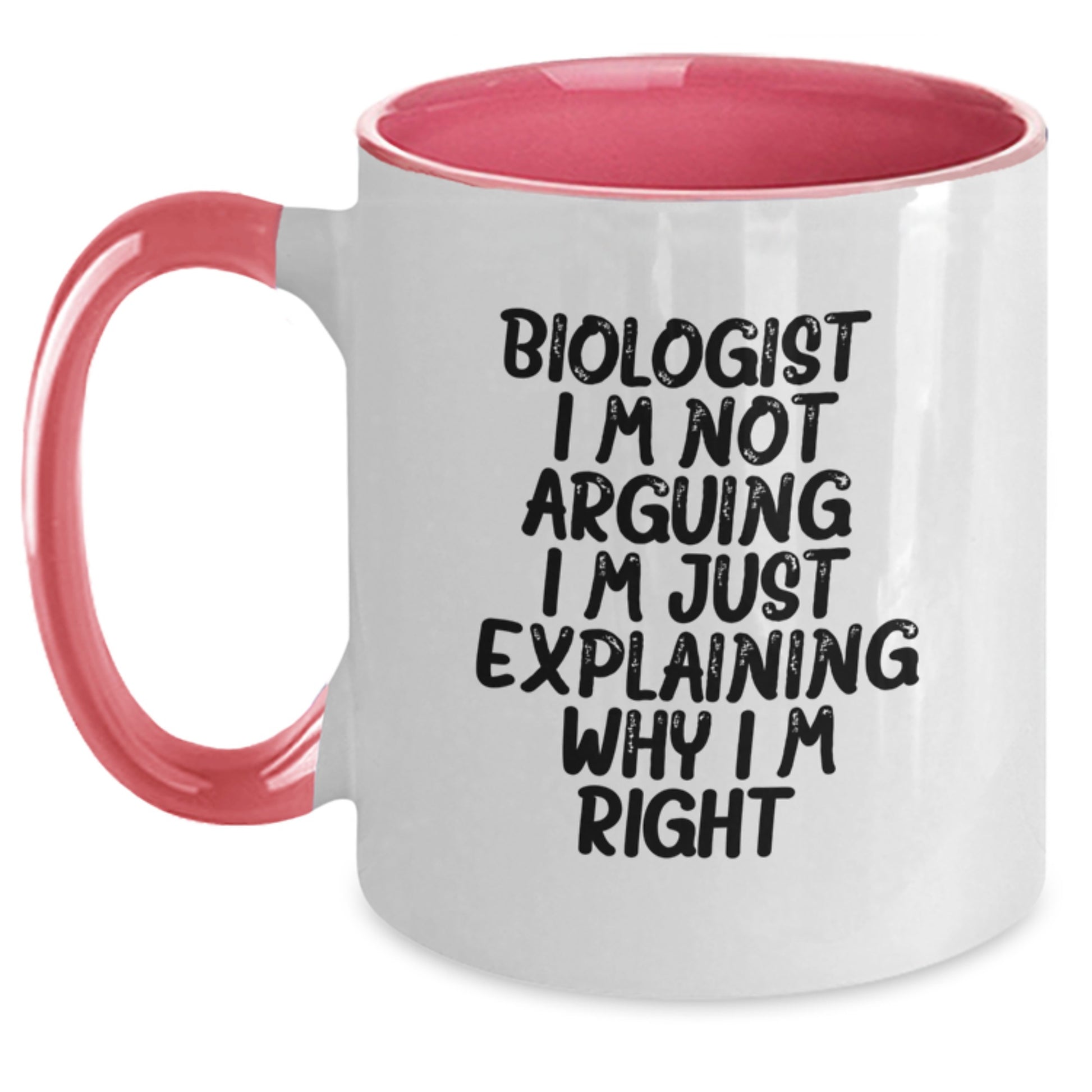 Witty Biologist Two Tone Mug – Birthday Gift for Friends in Black & - Main