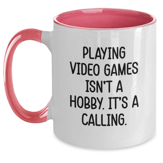 Playing Video Games Isn't A Hobby Its A Calling Funny Graduation Gifts for Him from Friends Two Tone Coffee Mug - Main