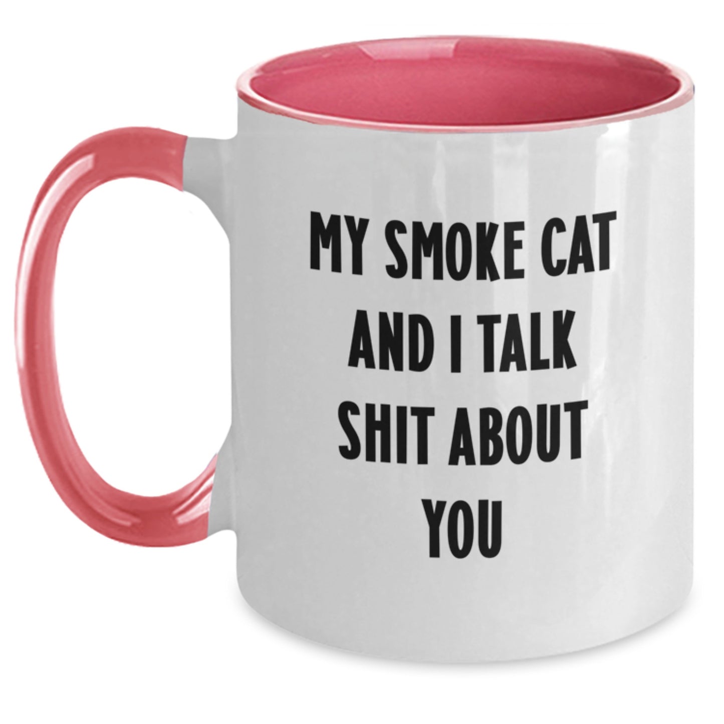 Funny Smoke Cat Two Tone Coffee Mugs Gifts from Friends for Graduation Unique - Main