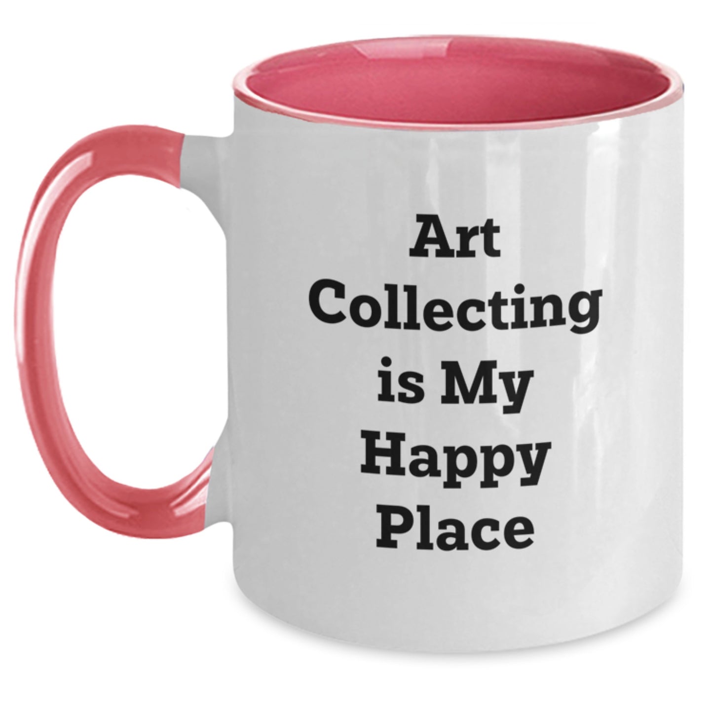 Art Collecting Gifts for Men, Funny Two Tone Coffee Mug with Quote 'Art Collecting Is My Happy Place', Unique Father's Day Unique Gifts from Family - Main