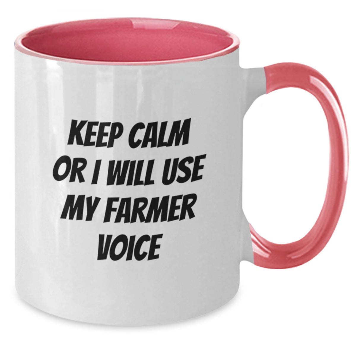 Funny Farmer Gifts for Men, Two Tone Coffee Mug, 'Keep Calm Or I Will Use My Farmer Voice' Birthday Unique Gifts from Friends to Family - Additional