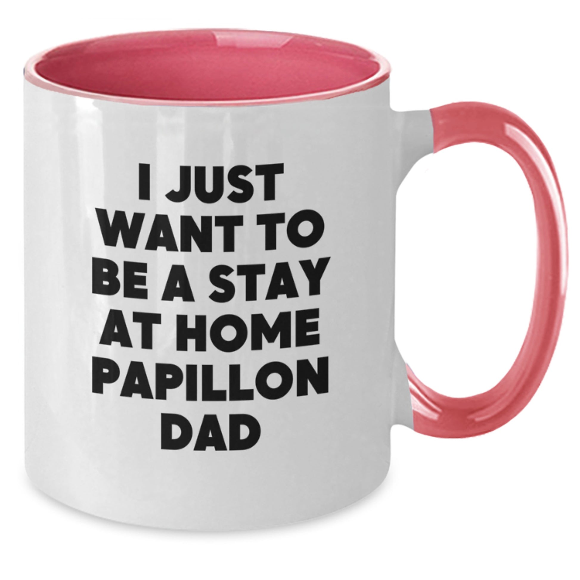Funny Papillon Dog Gifts, Unique Two Tone Coffee Mugs for Valentine's, Gifts from Dad, for the Stay at Home Papillon Dad - Additional