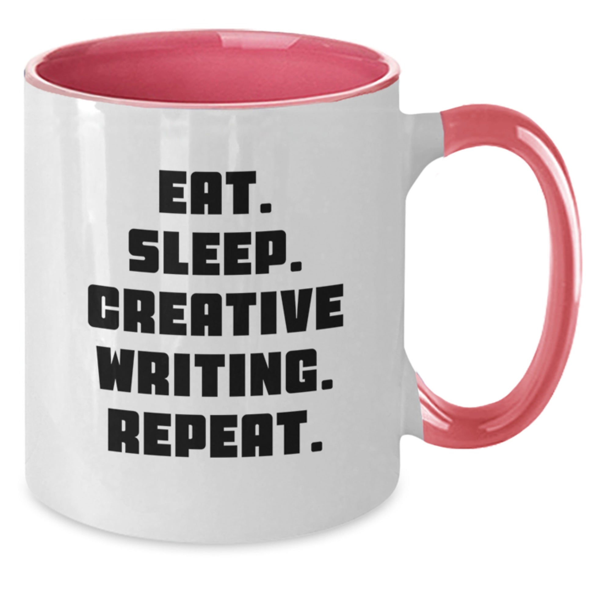 Funny Creative Writing Gifts for Valentine's - Two Tone Coffee Mugs with Eat. Sleep. Repeat. Quote - Additional
