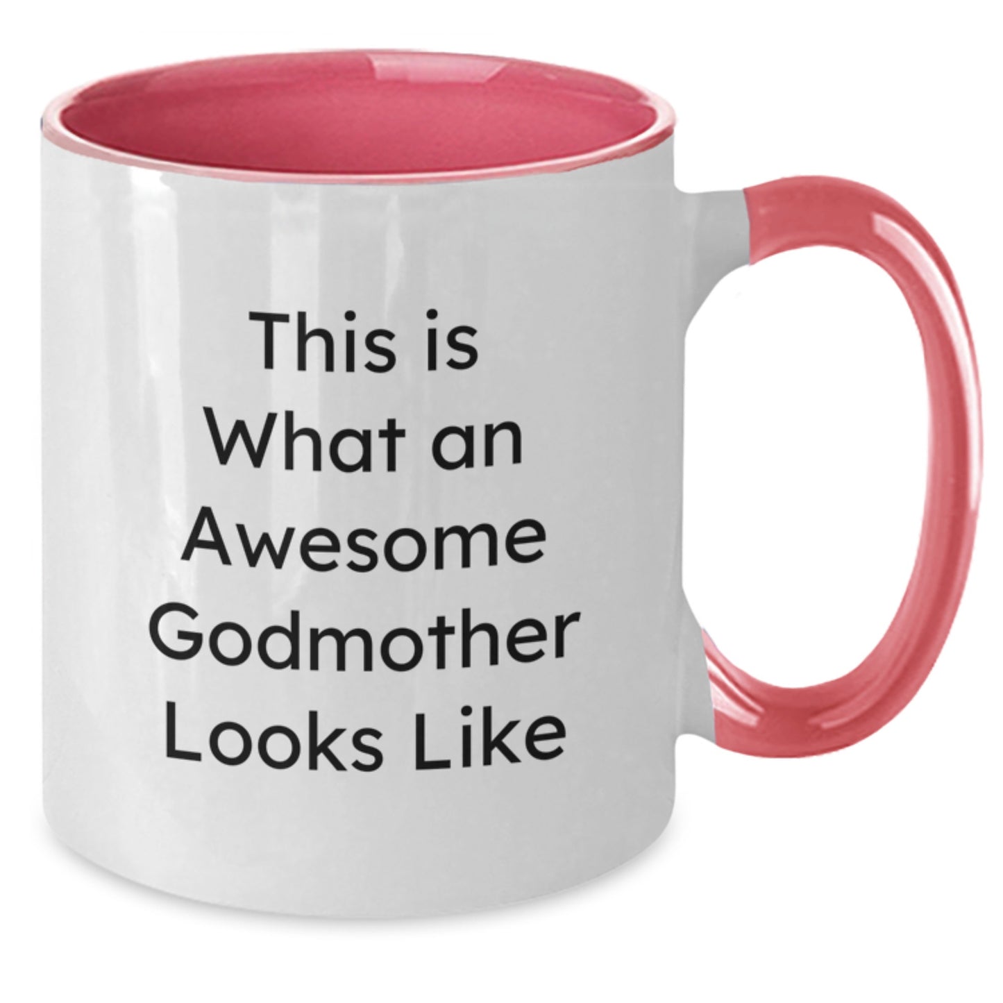 Funny Godmother Gifts from Family for Christmas Unique Two Tone Coffee Mugs with Inspirational Quote - This Is What An Awesome Godmother Looks Like - Additional