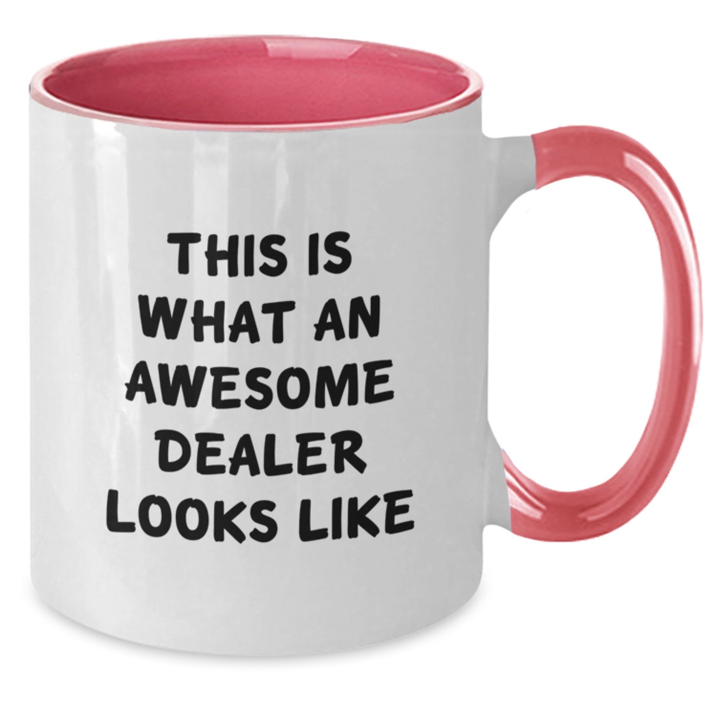 Cute Funny Dealer Gifts from Men to Women Two Tone Coffee Mugs - This Is What An Awesome Dealer Looks Like Valentine's Unique Gifts - Additional