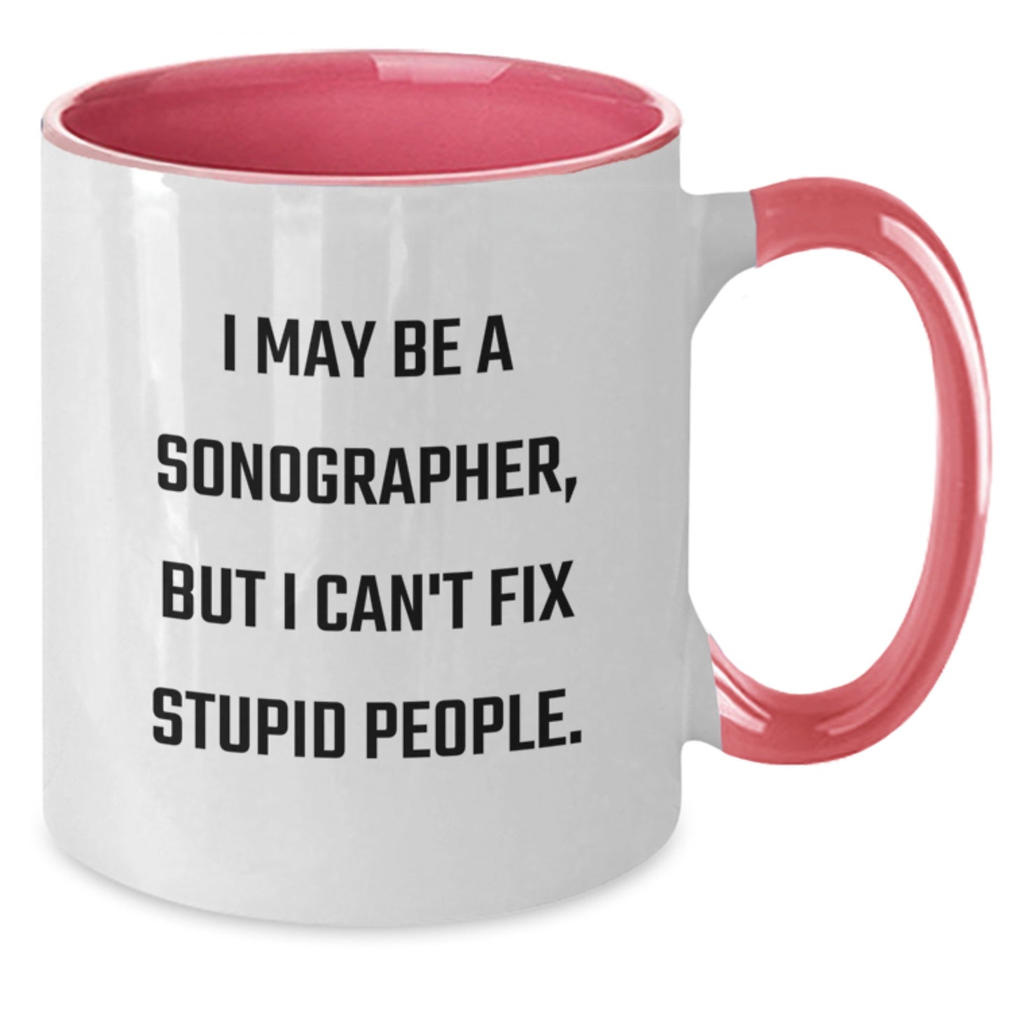 Birthday Gift for Her Sonographer Two Tone Mug Present Red & White 11oz - Additional
