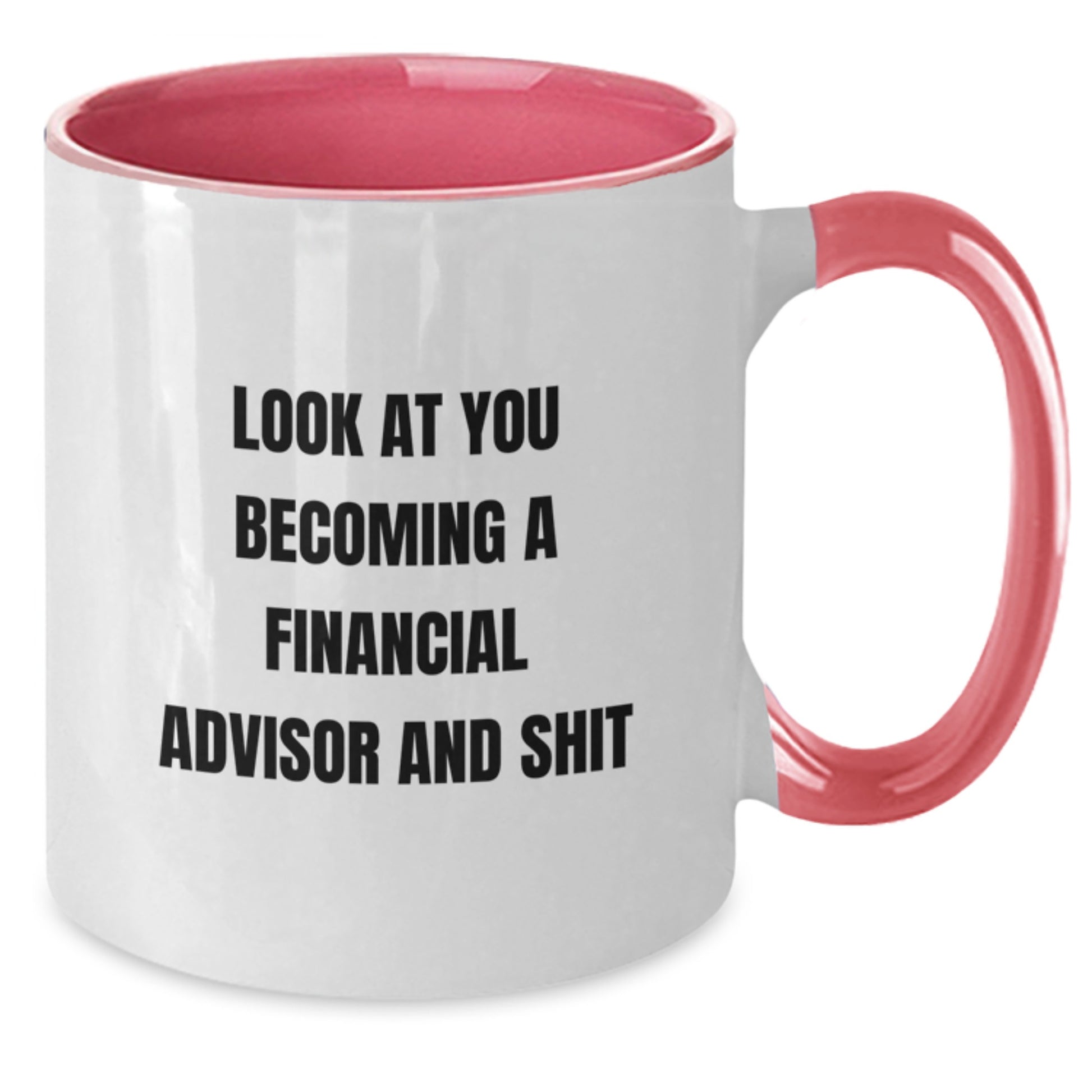 Funny Financial Advisor Gifts, Unique Two Tone Coffee Mugs for Graduation - 'Look At You Becoming A Financial Advisor And Shit' from Friends - Additional