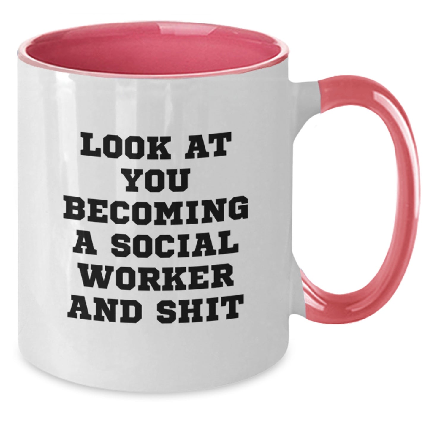 Funny Social Worker Gifts from Men - Unique Two Tone Coffee Mug for Social Worker - Mother's Day Unique Gifts for Mom - Additional