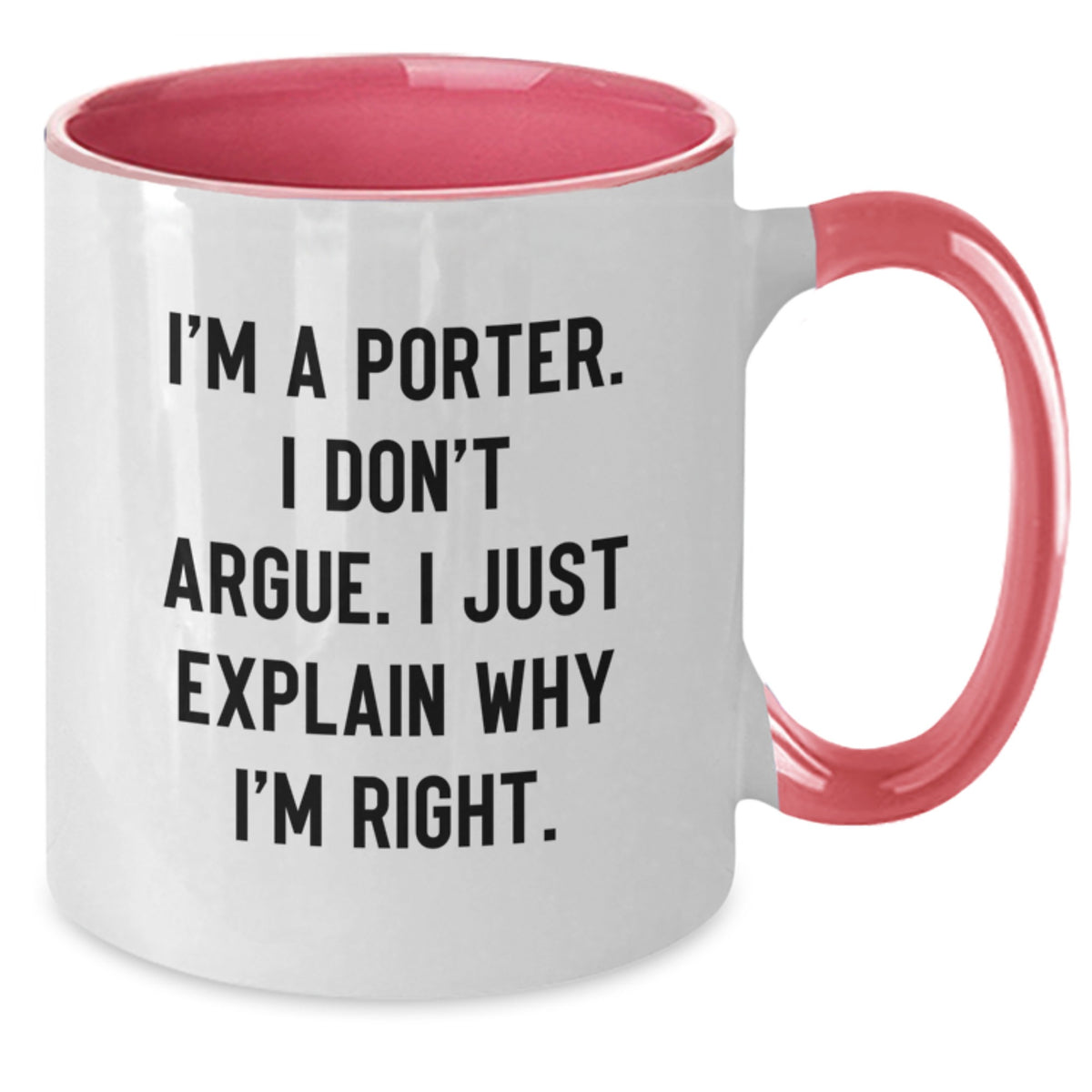 Gifts from Porter Lovers, Funny Porter Two Tone Coffee Mug for Porter on Valentine's, Unique Gifts for Porter - Additional