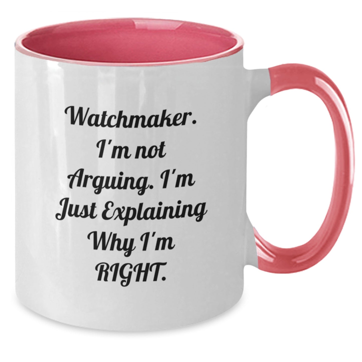 Watchmaker Coffee Lover Gifts from Friends, Funny Watchmaker Valentine's Unique Mugs for Men, Black and White Two Tone Coffee Mug - Additional