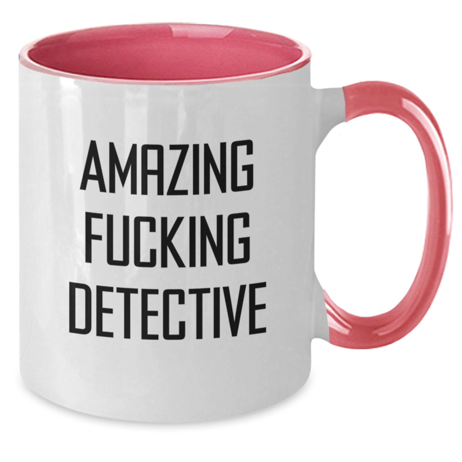 Funny Detective Gifts for Men from Friends - 'Amazing F--king Detective' Two Tone Coffee Mugs, Birthday Unique Gifts - Additional
