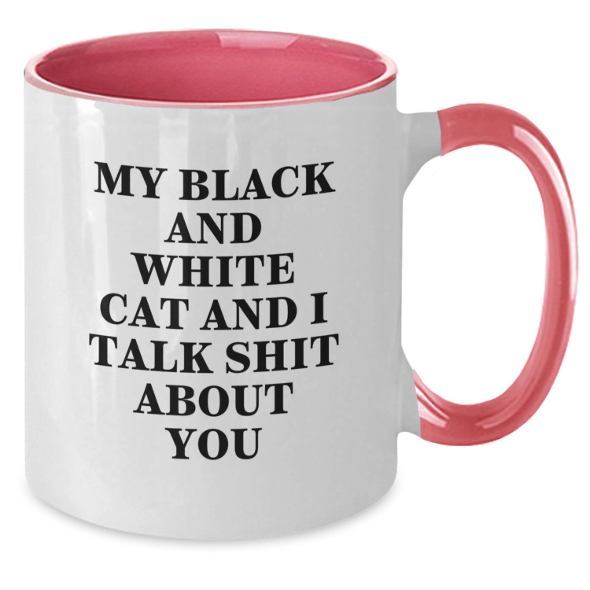 Funny Black and White Cat Gifts from Mom for Mom's Day Unique Two Tone Coffee Mug - Additional
