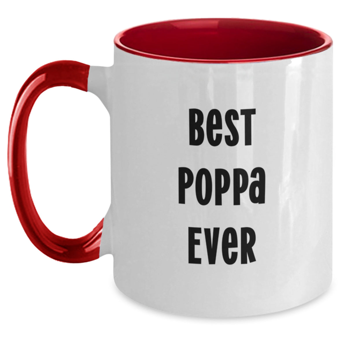 Funny Poppa Gifts for Him Two Tone Coffee Mugs - Best Poppa Ever - Valentine's Unique Gifts from Men to Poppa - Main
