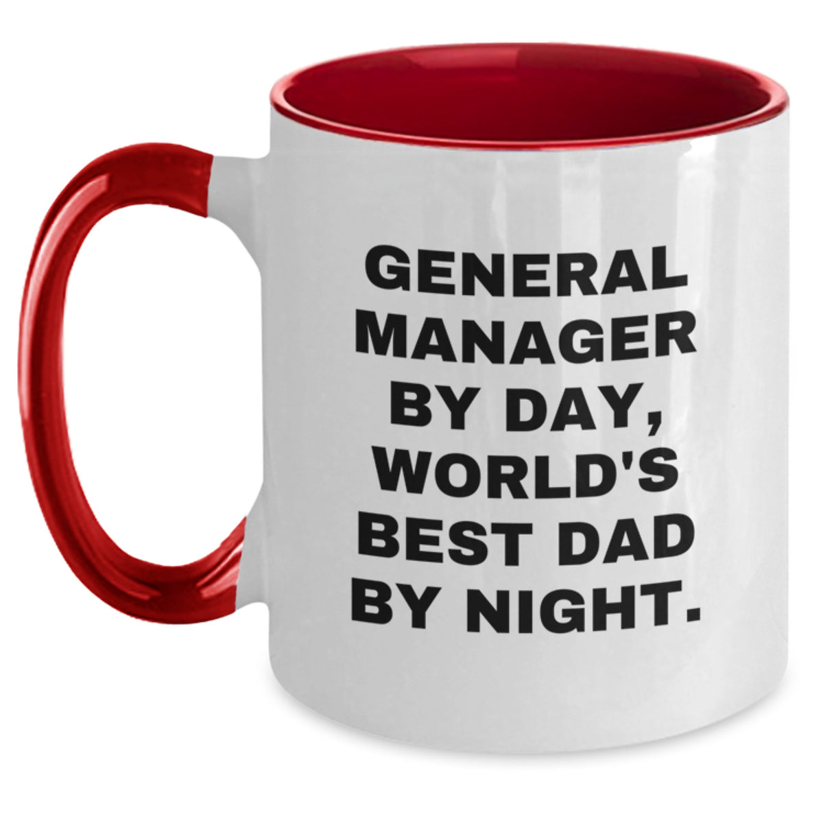 General Manager Gifts from Men, Funny Two Tone Coffee Mug for Him, World's Best Dad by Night, Valentine's Unique Gifts - Main