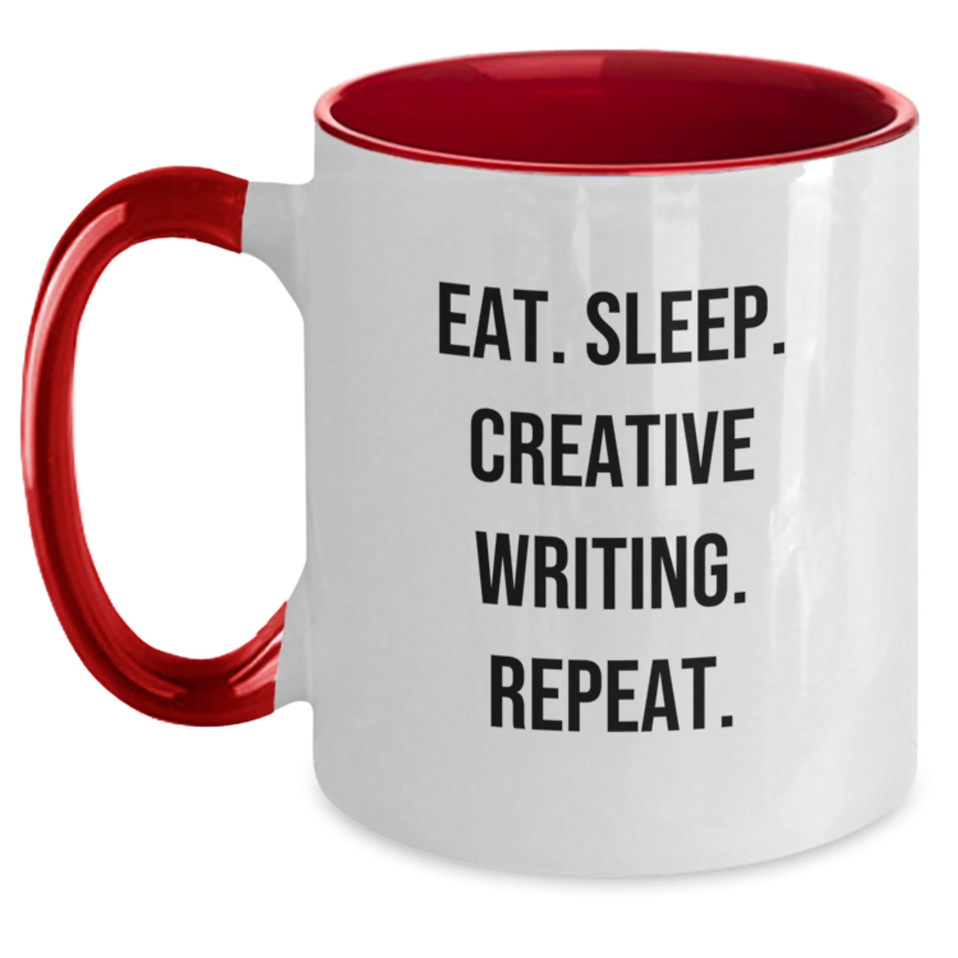 Creative Writing Inspiration Gifts from Men to Friends who Eat Sleep Write Repeat Two Tone Coffee Mugs for Valentine's - Main