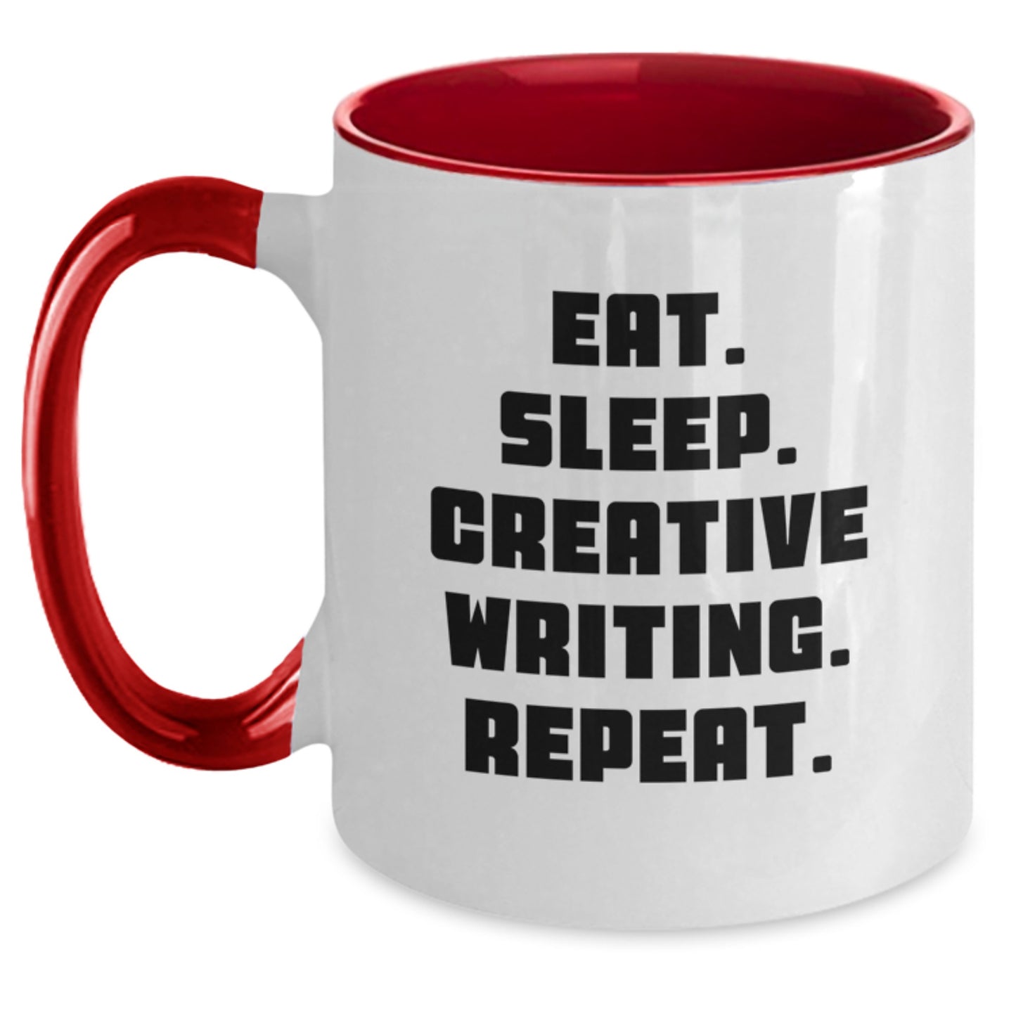 Funny Creative Writing Gifts for Valentine's - Two Tone Coffee Mugs with Eat. Sleep. Repeat. Quote - Main