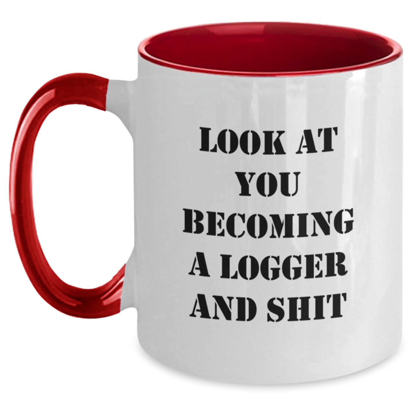 Logger Keepsake Mug for Him Graduation Gift Black & White Ceramic - Main
