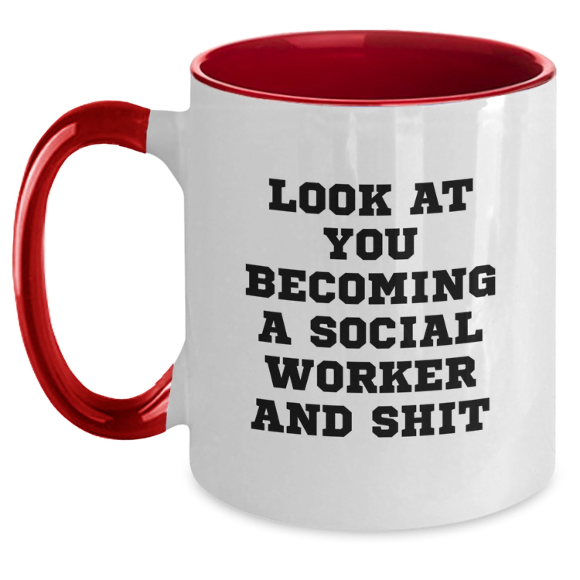Funny Social Worker Gifts from Men - Unique Two Tone Coffee Mug for Social Worker - Mother's Day Unique Gifts for Mom - Main