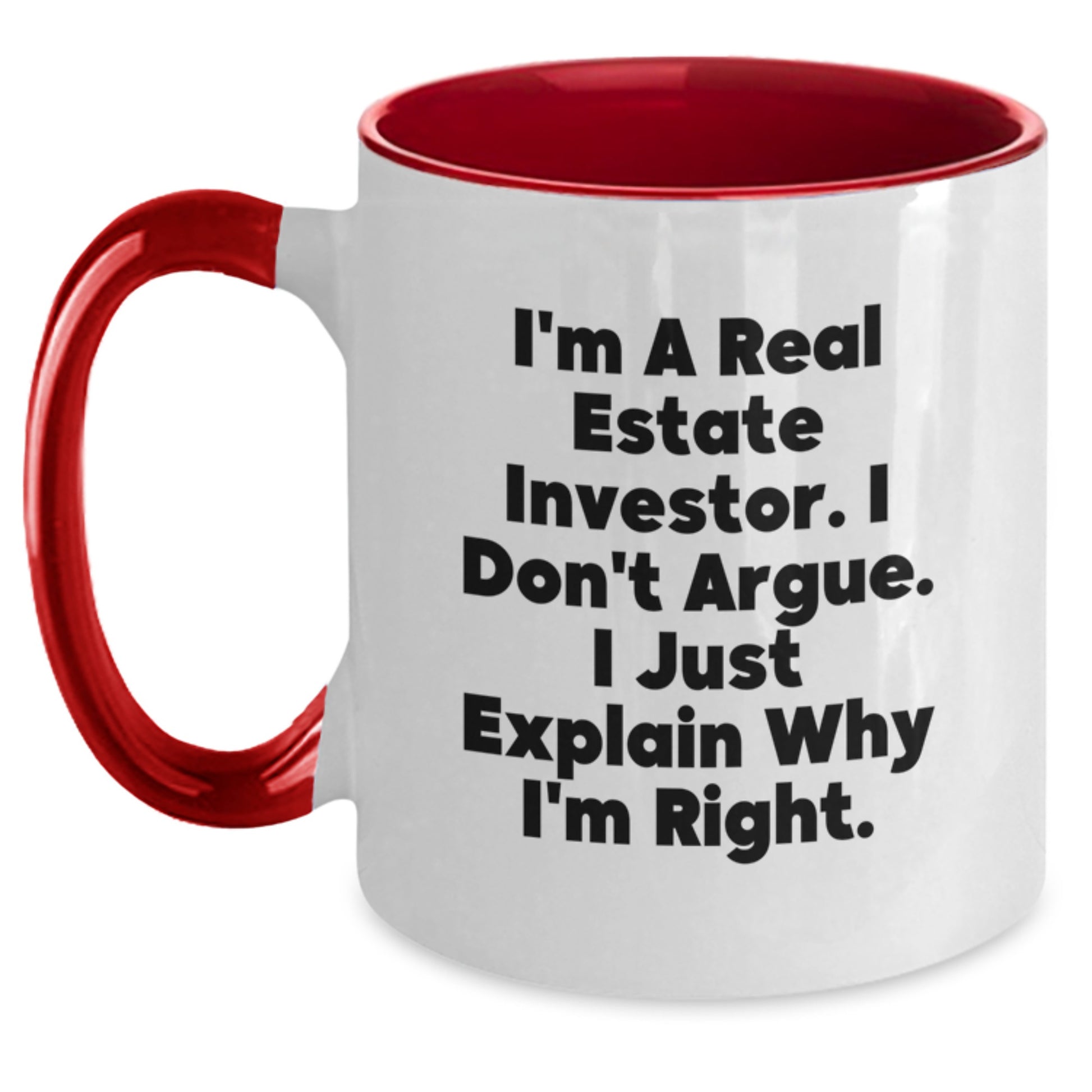 Gifts from Real Estate Investor Friends - Unique Two Tone Coffee Mug with Funny Quote for Real Estate Investor Mom's Day Gifts - Main